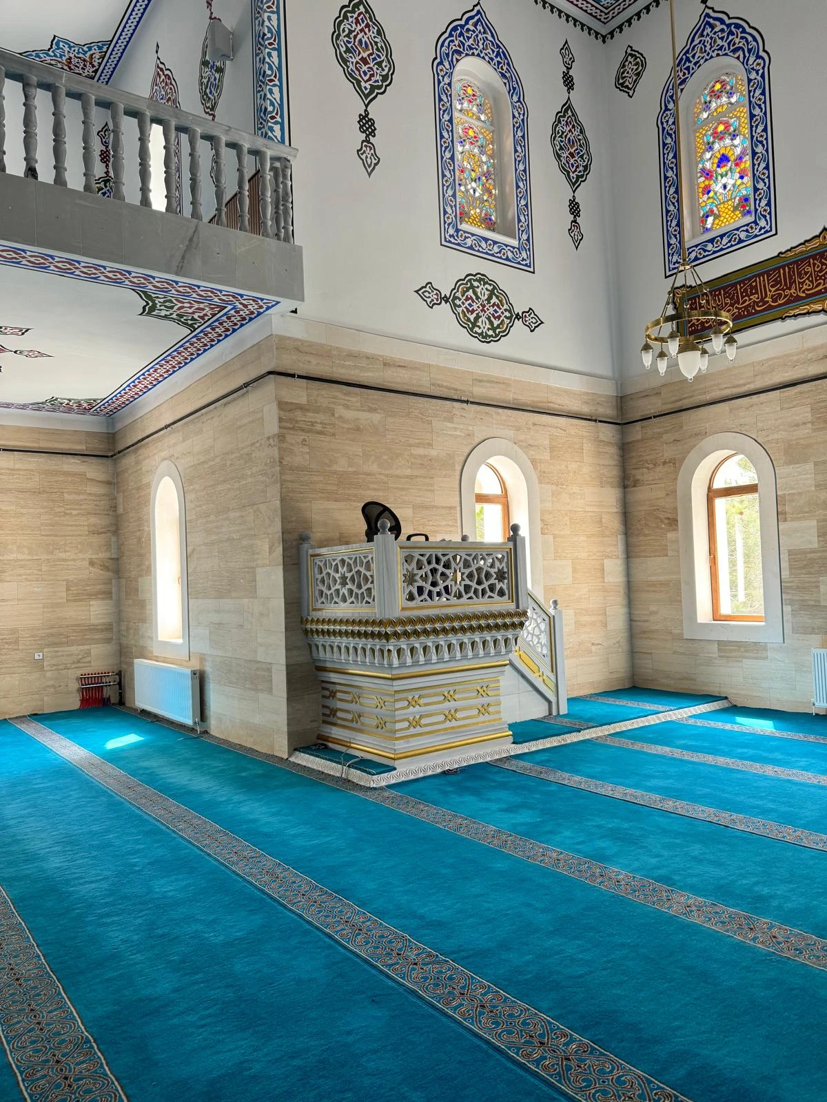 Mermer müezzin mahfili ve korkuluk uygulaması